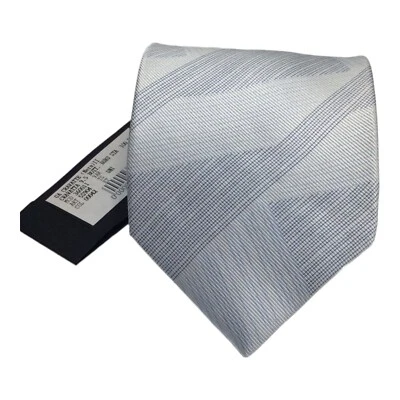 GIROGIO AMRMANI серый геометрический шелковый галстук ручной работы в Италии 58»/3.3/4 новый с Ярлыками - Изображение 1 из 4