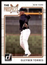 2017 DONRUSS GLEYBER TORRES PROSPECT RC AQUEOUS TEST PARALLEL #01/49 YANKEES 1/1