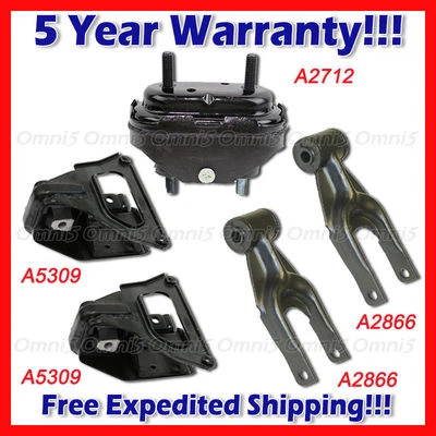 L081 Fit 98-99 Oldsmobile Intrigue 3.8L Bracket & Torque & Trans Mount Set 5PCS Foto 1 de 4