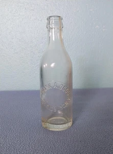 Antique Embossed Frank R. Dodd Dairy Glass Bottle Ogdensburg New York 8oz 7.5" - Picture 1 of 7