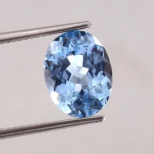 AAA Natural Flawless Sky Blue Aquamarine Loose Oval Cut Gemstone 10x8 MM - Picture 1 of 4