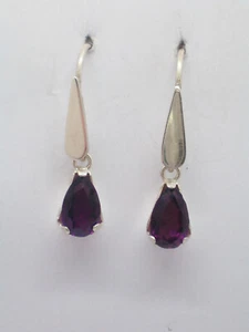 Orecchini pendenti in ARGENTO 925 con Pietra viola - imitazione ametista - - Foto 1 di 5