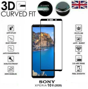 For Sony Xperia 10 II 2020 3D Tempered Glass 9H Screen Protector Cover Black - Picture 1 of 1
