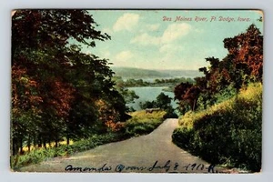 Ft Dodge IA-Iowa, Des Moines River Vintage Souvenir Postkarte - Bild 1 von 2