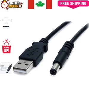 Lifetime Warranty USB to Type M Barrel Power Cable - 3 ft for Travel Needs - Photo 1 sur 6