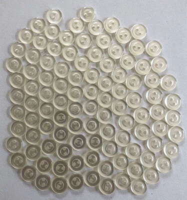 100 Botones Camisa Vintage Años 80 Blanco Cálido Pulido 7/16" 10mm Emsig EE. UU. Foto 1 de 4