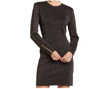 Veronica Beard Sharon Metallic Shimmer Long Sleeve Knit Sheath Dress Size M - Picture 1 of 11