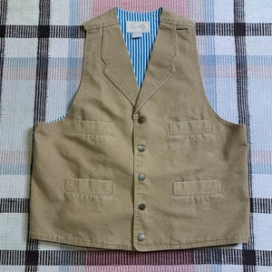 Vintage Scully Vest w/Pockets Brown Canvas Buckle Back Western Cut CowboySize L! - Picture 1 of 6