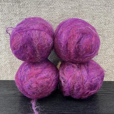 Juego de 4 bolas de hilo mezcla mohair púrpura peso total 562 gramos 1,38 libras Foto 1 de 4