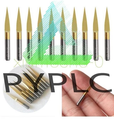 10PCS 3.175mm Carbide PCB Engraving Bits CNC Router Tool 10 Degrees 0.1mm V-Shap - Image 1 of 4