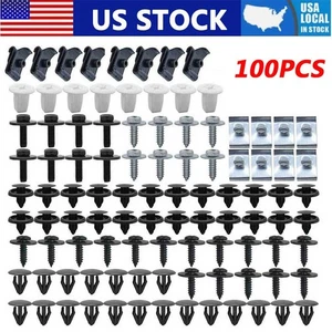 100X Car Splash Shield Guard Bumper Hardware Kit Body Bolt Clip for Toyota Lexus - Picture 1 of 15