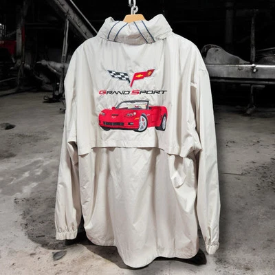 Vintage Corvette Grand Sport Devon & Jones Windbreaker Jacket Hooded Embroidered - Image 1 of 4