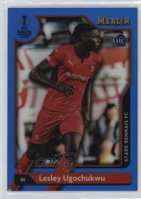 2021 Merlin Collection Chrome UCL Blue Refractor /75 Lesley Ugochukwu Rookie RC - Image 1 of 2