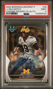 JJ McCarthy 2022 Bowman Chrome U Auto PSA 9 - Picture 1 of 2