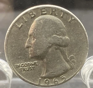 Rare 1965 Washington Quarter Coin No Mint Mark Letters and Date on Rim Error - Picture 1 of 8