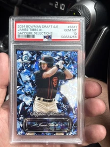 2024 BOWMAN DRAFT SAPPHIRE ED SAPPHIRE SELECTIONS AUTOS JAMES TIBBS III PSA 10 - Picture 1 of 2