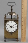 RARE Antique Late 18thC French, String Wind Capucine Brass Alarm Clock 