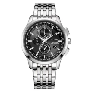 Reloj Citizen Hombre Eco Drive Cronógrafo Hora Mundial Radiocontrolado Negro. - Imagen 1 de 4