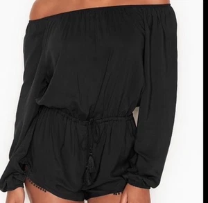 Mameluco VICTORIA'S SECRET negro talla M playa natación borla corbata - Imagen 1 de 11