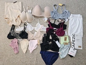 HUGE RESALE LOT BRA BRAS PANTIES SHAPEWEAR VICTORIAS SECRET DELIMIRA AUDEN NWT - Picture 1 of 24