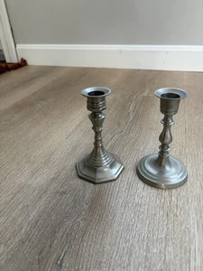 Restoration Hardware Set Of 2 Silver Candlesticks - Picture 1 of 3