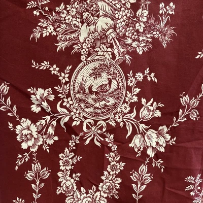 RARO-Waverly-COUNTRY HOUSE TOILE/QUAIL-Tenda doccia-rosso scuro/crema-NUOVO-Bellissima - Immagine 1 di 4