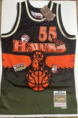 Dikembe Mutombo Atlanta Hawks Black Green Mitchell &Ness 1996-97 Swingman Jersey - Image 1 of 4
