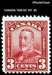 CANADA 1928 SC 151 KING GEORGE V DARK CARMINE 3¢ MNH OG EXTREMELY FINE - Picture 1 of 2