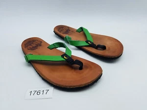 LUNA Flip Flop Thong Sandals Women's Size 7 Green Leather - Picture 1 of 12