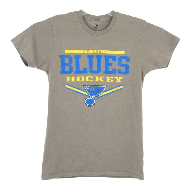 St. Louis Blues Shirt Adult Small Gray NHL Old Time Hockey Short Sleeve Mens