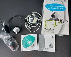 Logitech QuickCam – Webcam USB pour Skype 2.0 – Windows 2000 – Boîte + casque - Photo 1/5