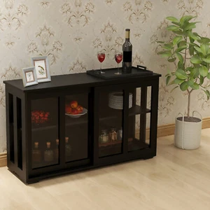 Buffet Cabinet Sideboard Storage Kitchen Cupboard W/ Glass Doors Console Table - Picture 1 of 6