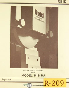 Reid 618HA, Surface Grinder, Operations and Maintenance Manual 1982 - Picture 1 of 4