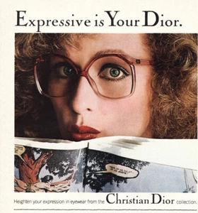 Gafas Christian Dior 1981: anuncio impreso vintage expresivo - Imagen 1 de 1