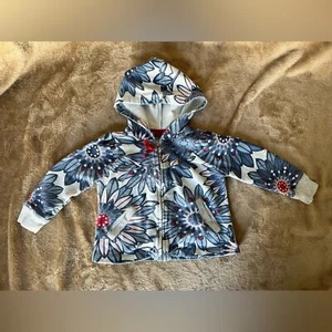 Tea Collection Zip Up Floral Hoodie Little Girls Size 4 - Picture 1 of 5
