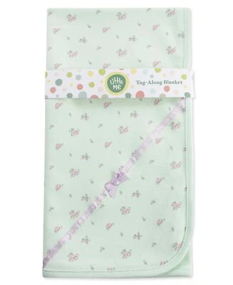 Bebé-Niñas Recién Nacido Pequeña Rosa Etiqueta A lo Largo Manta Verde Multi Talla Única Foto 1 de 4