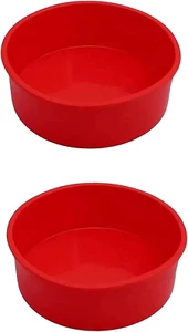 2pcs 6 Inch Cake Tins for Baking, Silicone Cake Moulds Round Cake Baking Pan No - Picture 1 of 6