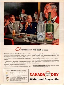 VINTAGE 1944 KANADA TROCKENWASSER GINGER ALE DRUCK ANZEIGE - Bild 1 von 1