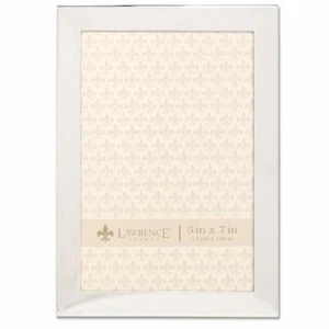 Lawrence 5x7 Flat Silver Metal Engravable Picture Frame (Same Shipping Any Qty) - Picture 1 of 3