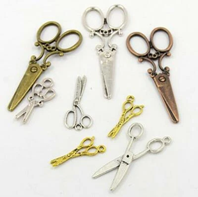THEBEADSELECTION TIBETAN STYLE SCISSOR CHARMS PENDANTS 30g RANDOM MIX shape C110