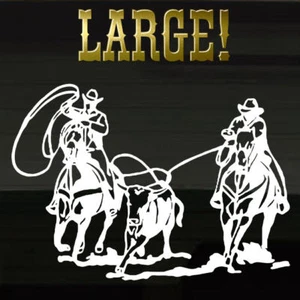 Cowboys Roping Calf Rustlers LG 17x12" Decal Cowboy Wrangler Rodeo Sticker Horse - Picture 1 of 1