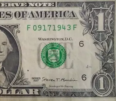 SEPTEMBER 17th 1943 Birthday Anniversary Date Note One Dollar Bill Series 2017 - Image 1 of 3