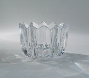 Vintage Orrefors crystal Fleur bowl Jan Johansson signed, brutalist 1980s Sweden - Picture 1 of 8