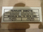 Ferrari 308GTB - Michelin Tire Pressure Windshield Sticker - P/N 30802120