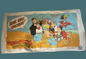 Vtg Popeye the Sailor Popeyes Chicken 1997 Promo Beach Towel : Bright & Bold! - Picture 1 of 6