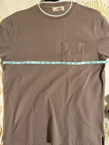Hermes Men’s T-shirt Shirt Size XL - Piqûres Sellier (Brown color) - Picture 1 of 10