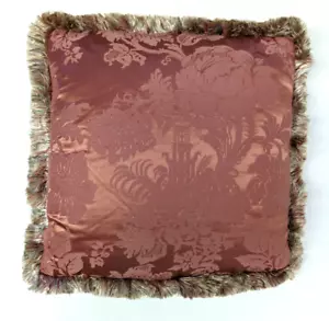 Rose Seide Jacquard Bürste Zierleiste maßgeschneidert Chinoiserie dekoratives Kissen 15 x 15 - Bild 1 von 3