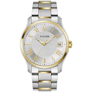 Bulova Wilton Mens Quartz Calendar Silver Gold Stainless Steel Watch 41MM 98B391 - Picture 1 of 3