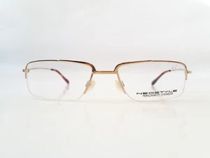 Neostyle Eyeglasses gold men small half rim rectangle metal vintage 90s NOS - Picture 1 of 12