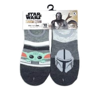 Paquete de 10 | Calcetines forradores Stay-Put Stay-Put de Star Wars MANDALORIAN para mujer talla 4-10 Foto 1 de 4